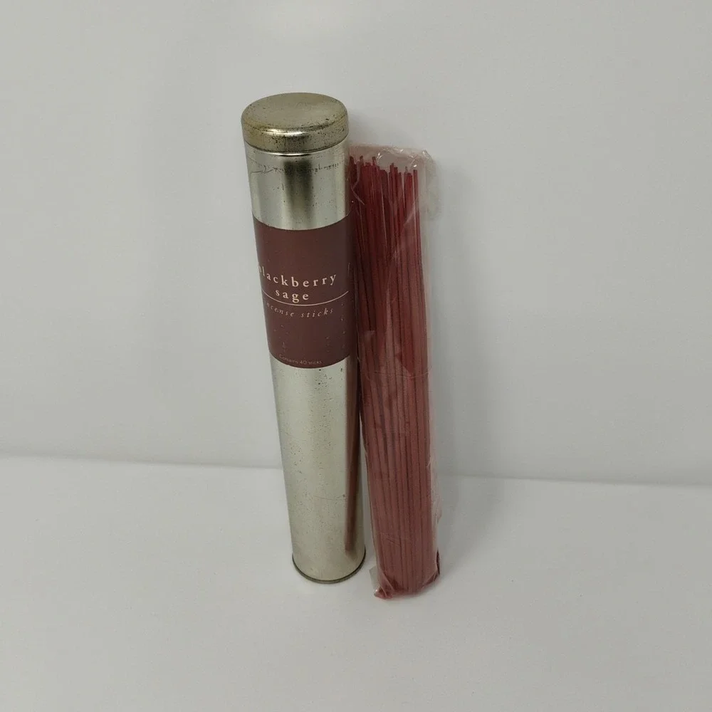 Pier 1 Blackberry Sage Incense Home Scent Fragrance - 40 Sticks In Tin Container